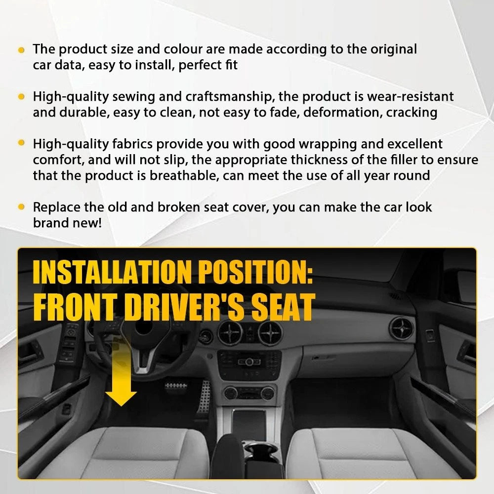 Perforated Leather Seat Covers for Mercedes Benz C250 C300 C350 (2008–2014)