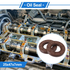 2X Oil Seal Rotary Shaft Seal for Various Models (25x47x7mm) FKM Rubber