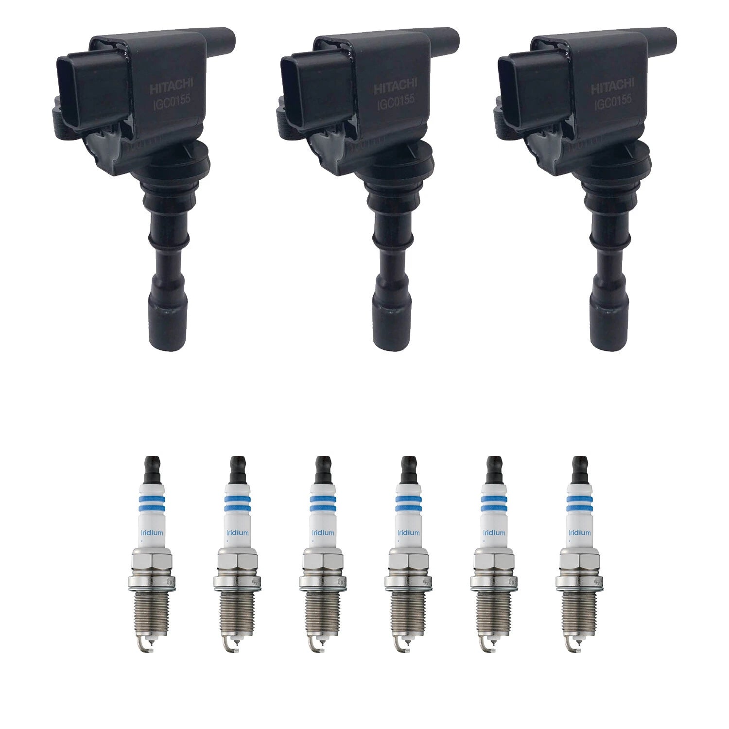 Set of 3 Ignition Coils & 6 Bosch Double Iridium Spark Plugs for Sedona