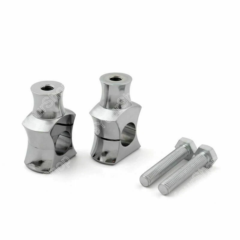 1" 25mm Chrome Handlebar Risers Clamp for Universal Dyna Sportster Touring