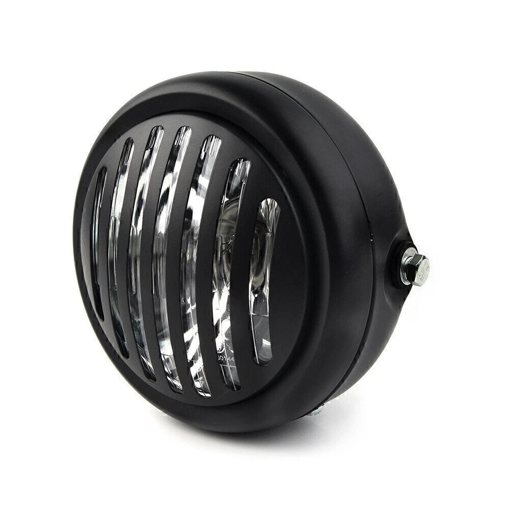 6.5" Round Scalloped Finned Grill Headlight for Harley Sportster
