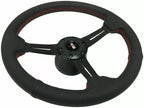 Sport Steering Wheel Kit Brushed Black Red Stitch for Chevy Camaro (1969–1994)