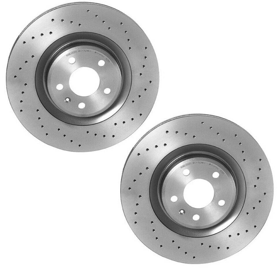 2X Brembo Xtra Front Coated Drilled Brake Disc Rotors for Audi S4 S5 (2009–2016)