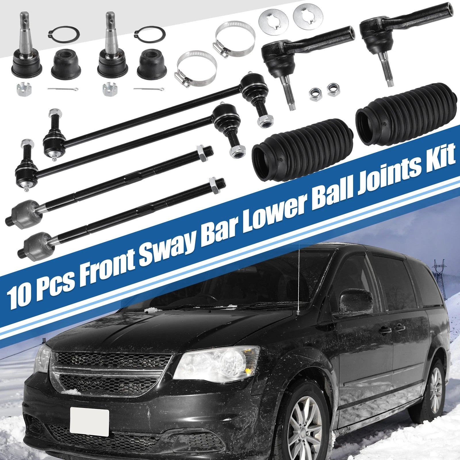 10X Tie Rod End Links for Chrysler Voyager (2001–2003)