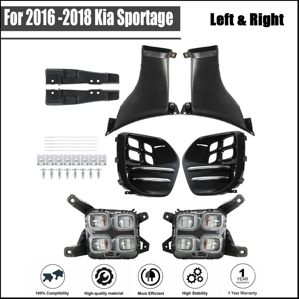 Set of 2 Front Bumper Fog Lights for Kia Sportage (2017–2018)