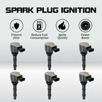 6 Pack Ignition Coil for Mercedes-Benz E280 E300 E350 C230 C250 C280 C300 (2003–2009) UF535