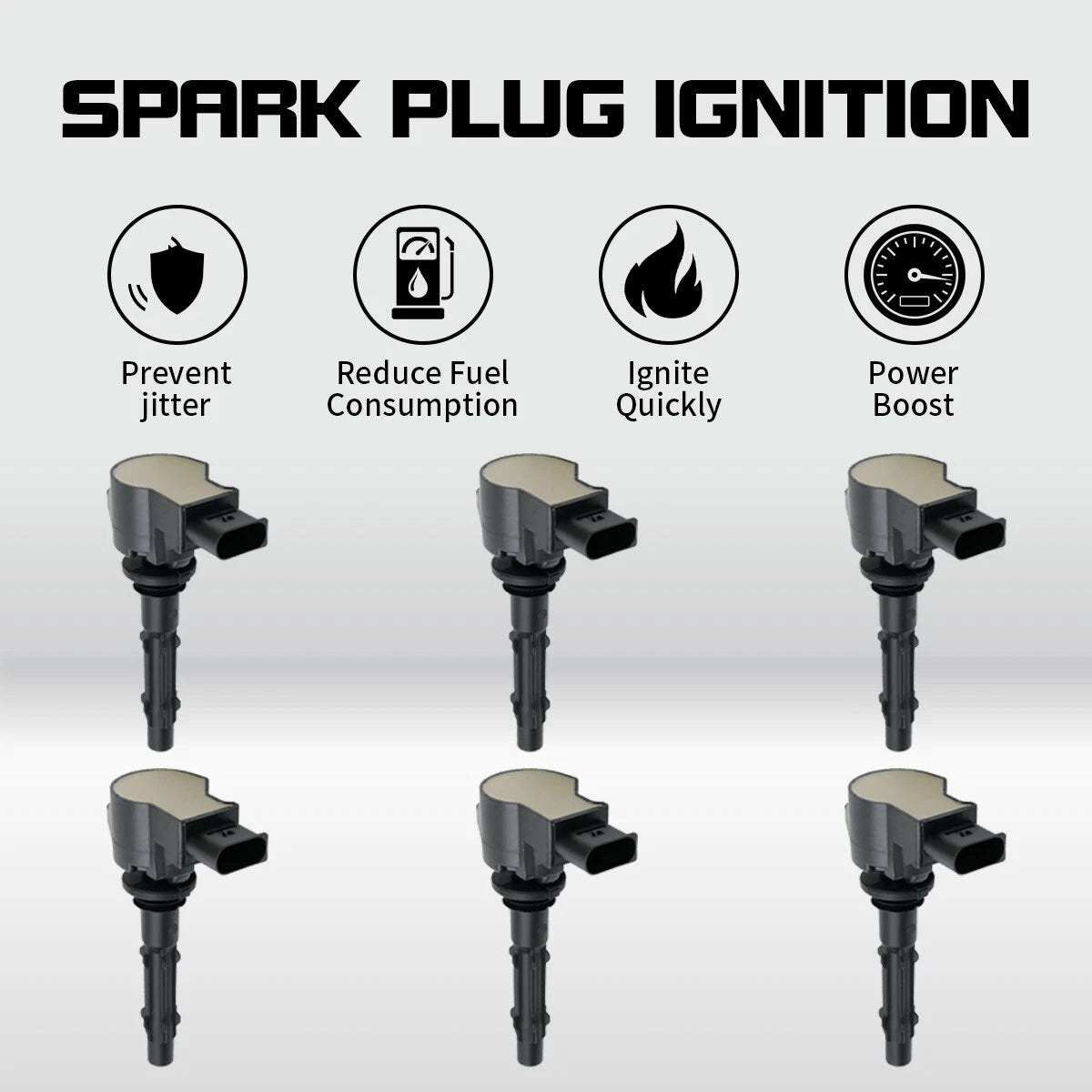 6 Pack Ignition Coil for Mercedes-Benz E280 E300 E350 C230 C250 C280 C300 (2003–2009) UF535
