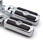 Chrome 25mm Gear Skull FootPeg for Honda GoldWing, Kawasaki, Suzuki, Triumph