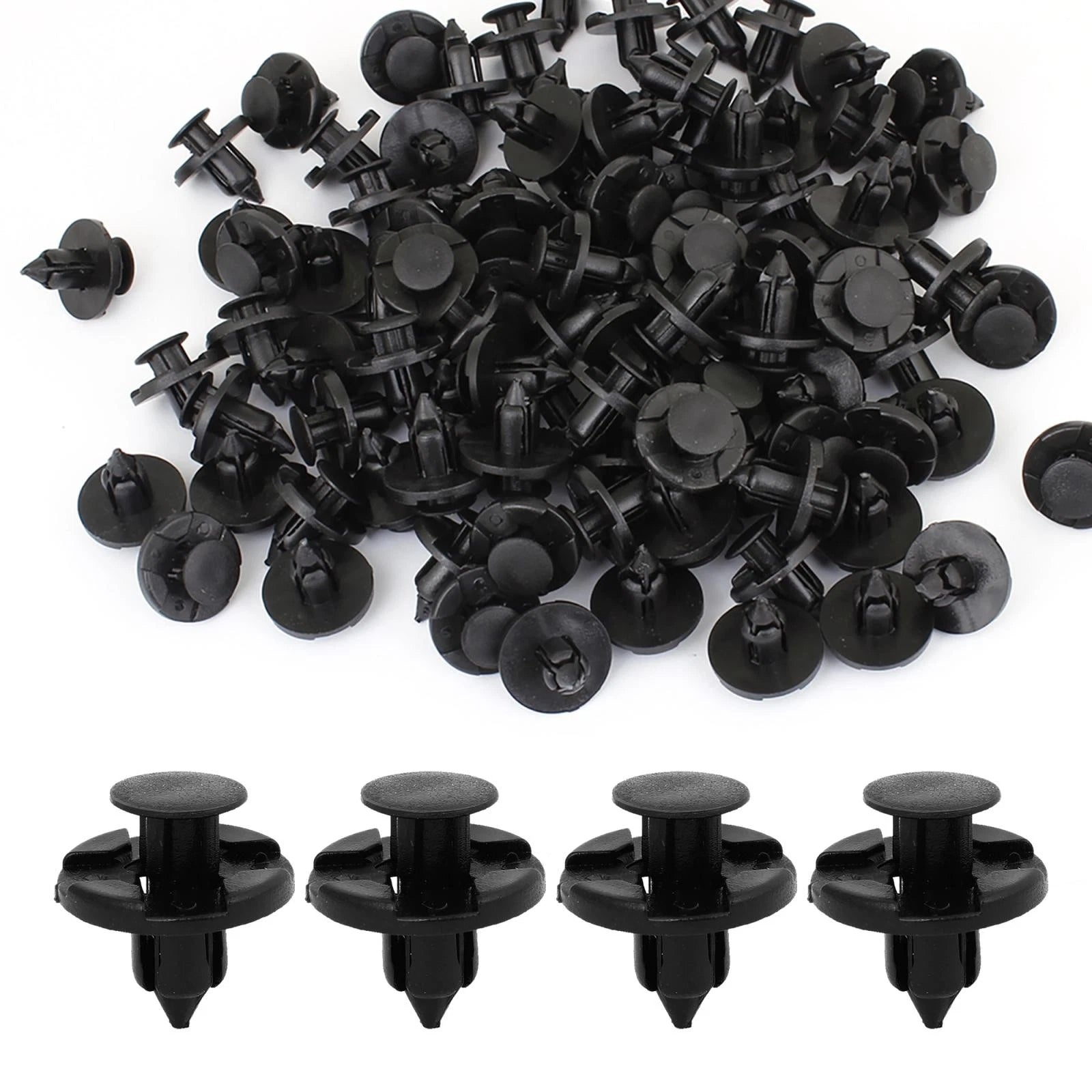 100pcs 8mm Hole Plastic Rivets Body Fastener Clips for Nissan 
