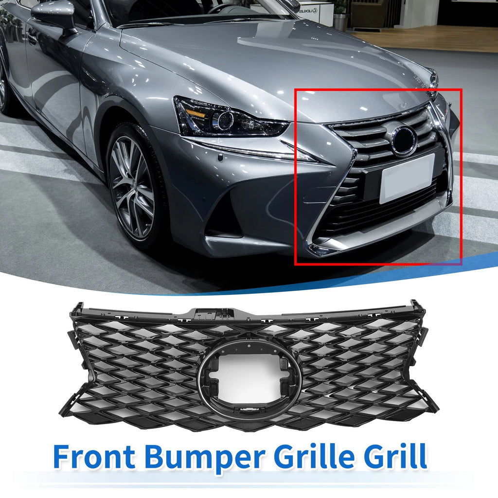 Front Upper Hood Bumper Grille for Lexus IS300 (2018–2021) No.5311253320 Black