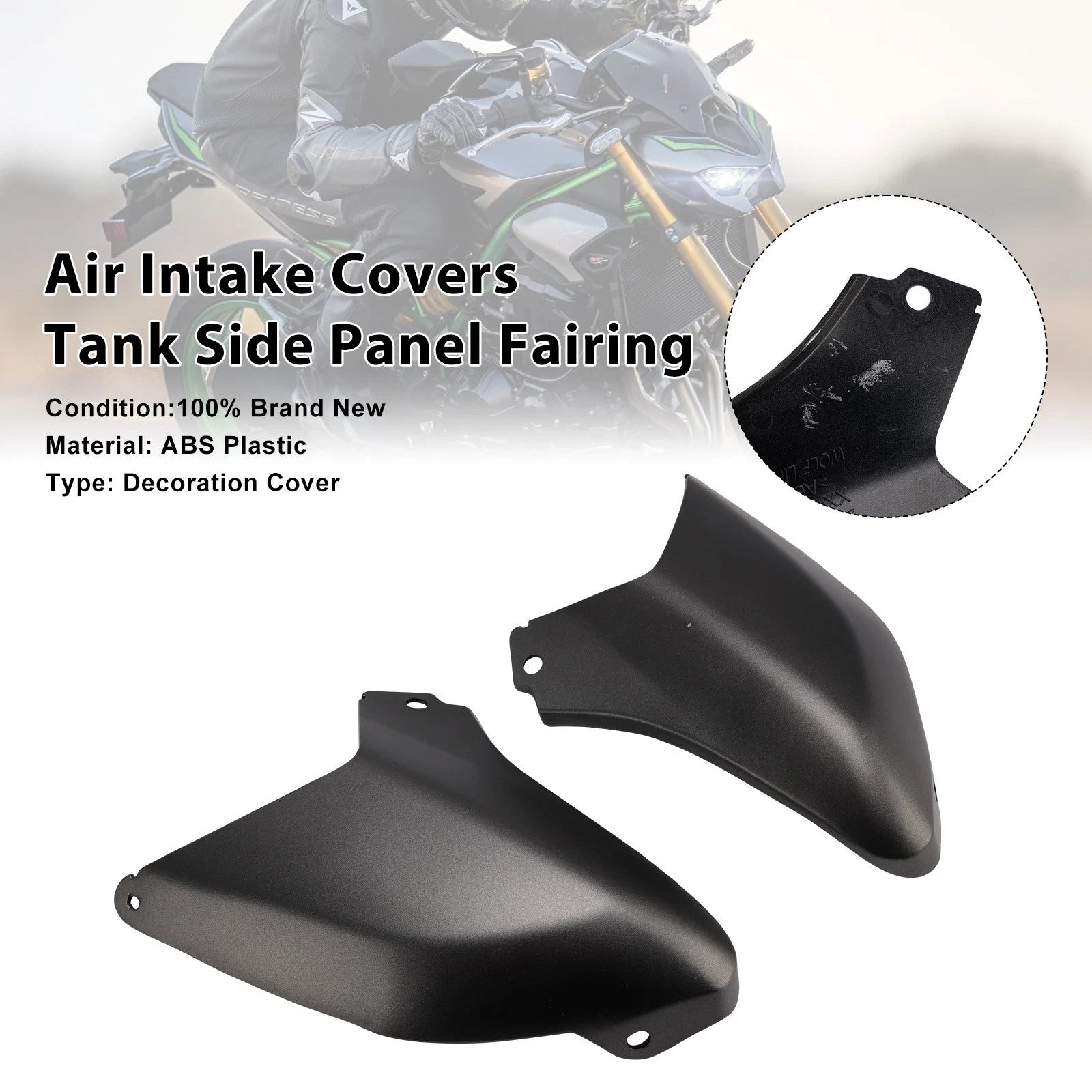 Air Intake Covers for Kawasaki Z900 (2025–2026) Matte Gray