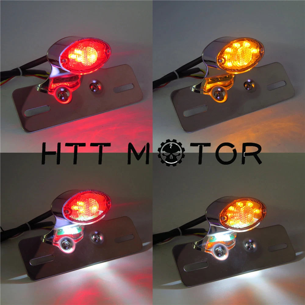 LED Brake Tail Light License Plate Holder for Motorcycle ATV (Off-Road)