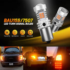 2X PY21W BAU15S 7507 Reverse LED Light Bulb Anti Flash Amber Yellow