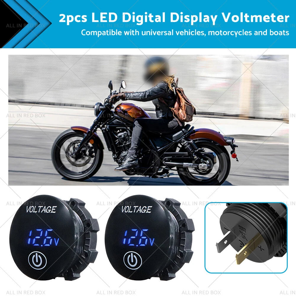 2X Volt Gauge for Universal Vehicles (12V-24V) LED DC