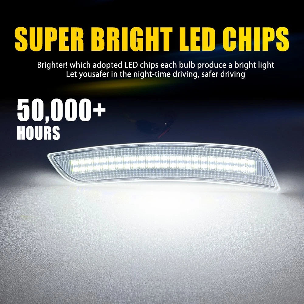2X Clear LED Front Side Marker Lights for Cadillac ATS CTS CTS-V (2015–2020)