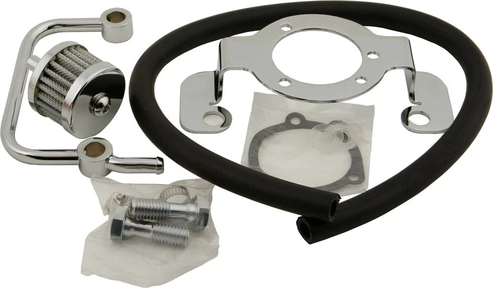 Complete Mount Kit Breather Tube Chrome for Harley XL (1991–2006)