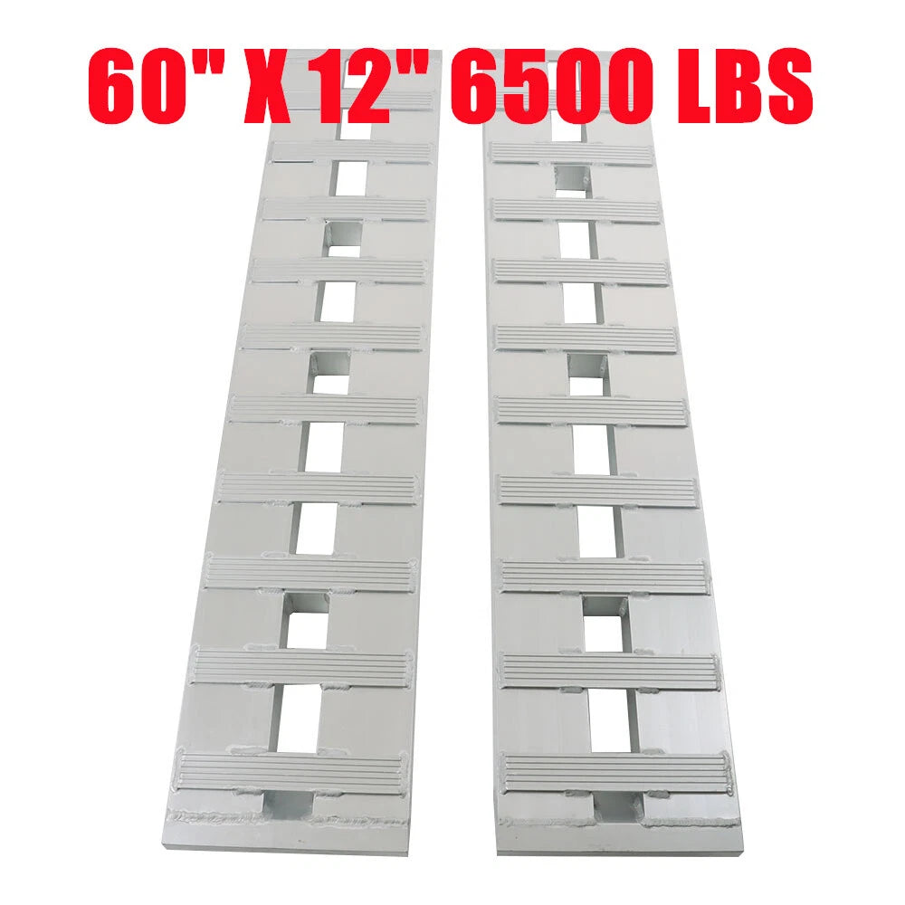 Set of 2 Aluminum Trailer Ramps for Truck Car (6500 lbs Capacity)
