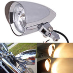 Chrome Visor Bullet Headlight Lamp for Harley Bobber Chopper Softail (4.5")