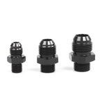 Set of 4 AN Male Flare to Metric Straight Fitting Adapters - Black