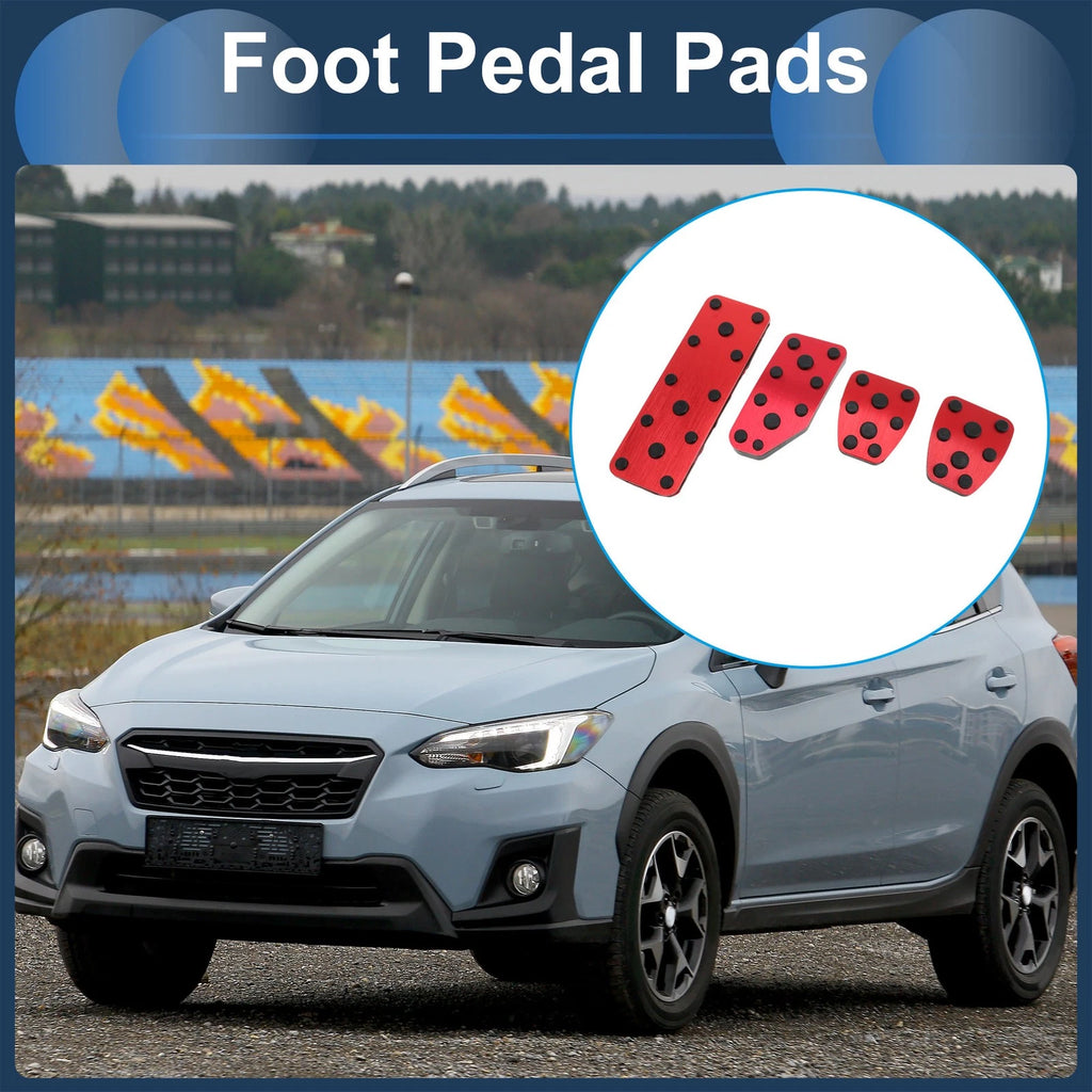 Set of 4 Manual Transmission Foot Accelerator Pedal Covers for Subaru XV (2018–2021) Red