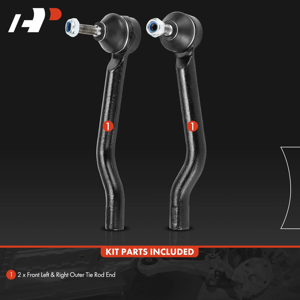 2X Front Outer Tie Rod Ends for Nissan Rogue (2014-2020)