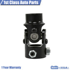 Steering Shaft U Joint for Make Model  - 3/4" Round, 1" DD, Black Powder Coated
