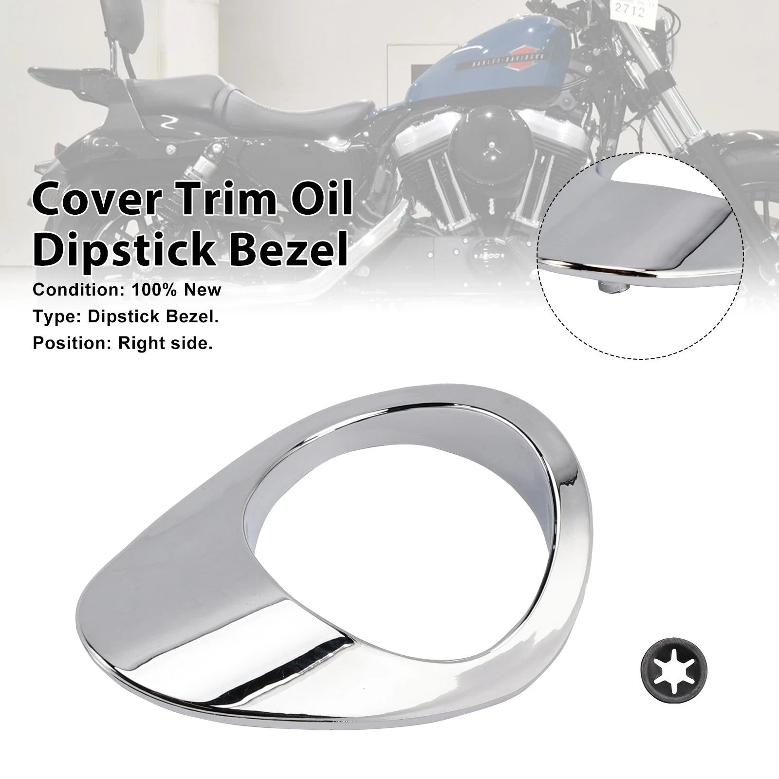 Trim Oil Dipstick Bezel Cover for Sportster XL883 1200 (2004–2022)