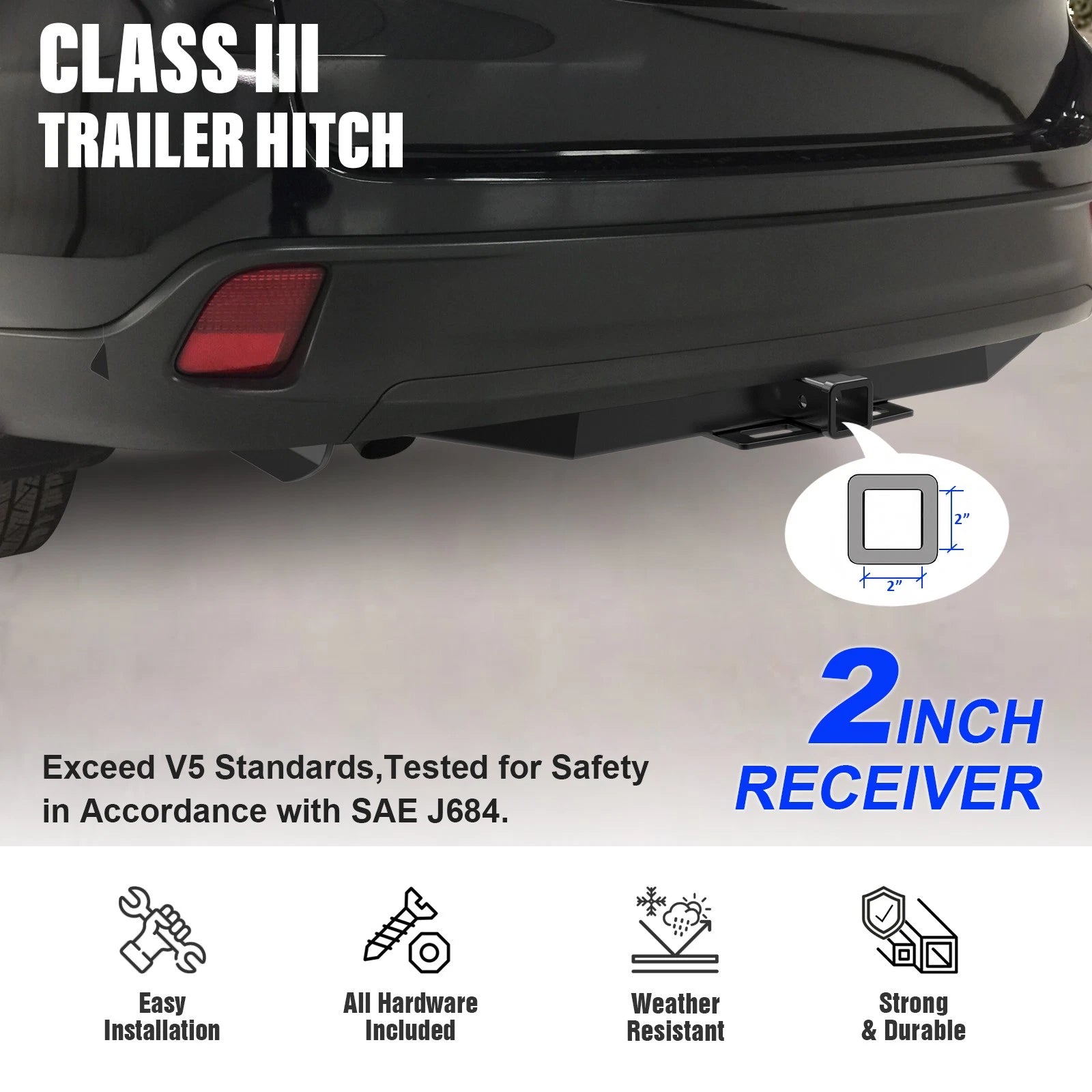 2 Inch Trailer Towing Hitch for Toyota Highlander (2014-2019)