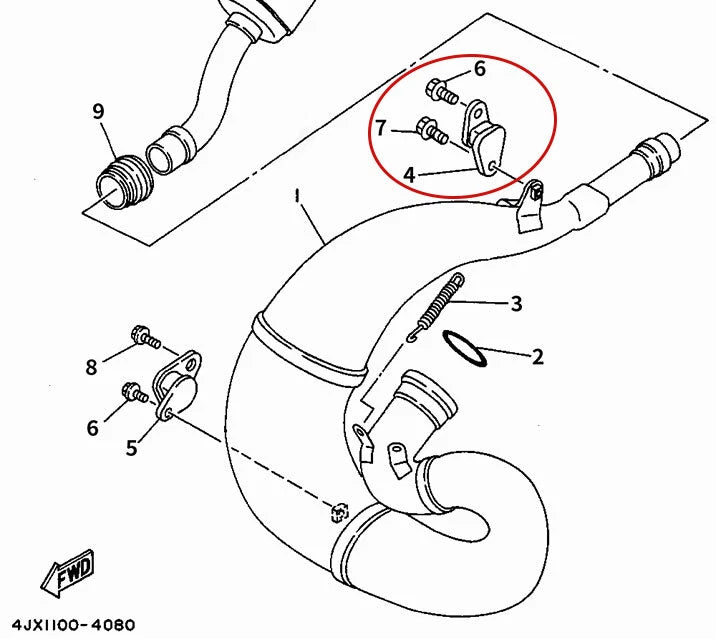 Exhaust Pipe Mount for Yamaha Blaster IT125 IT175 IT250 IT425 IT465 IT490 (1988–2006)