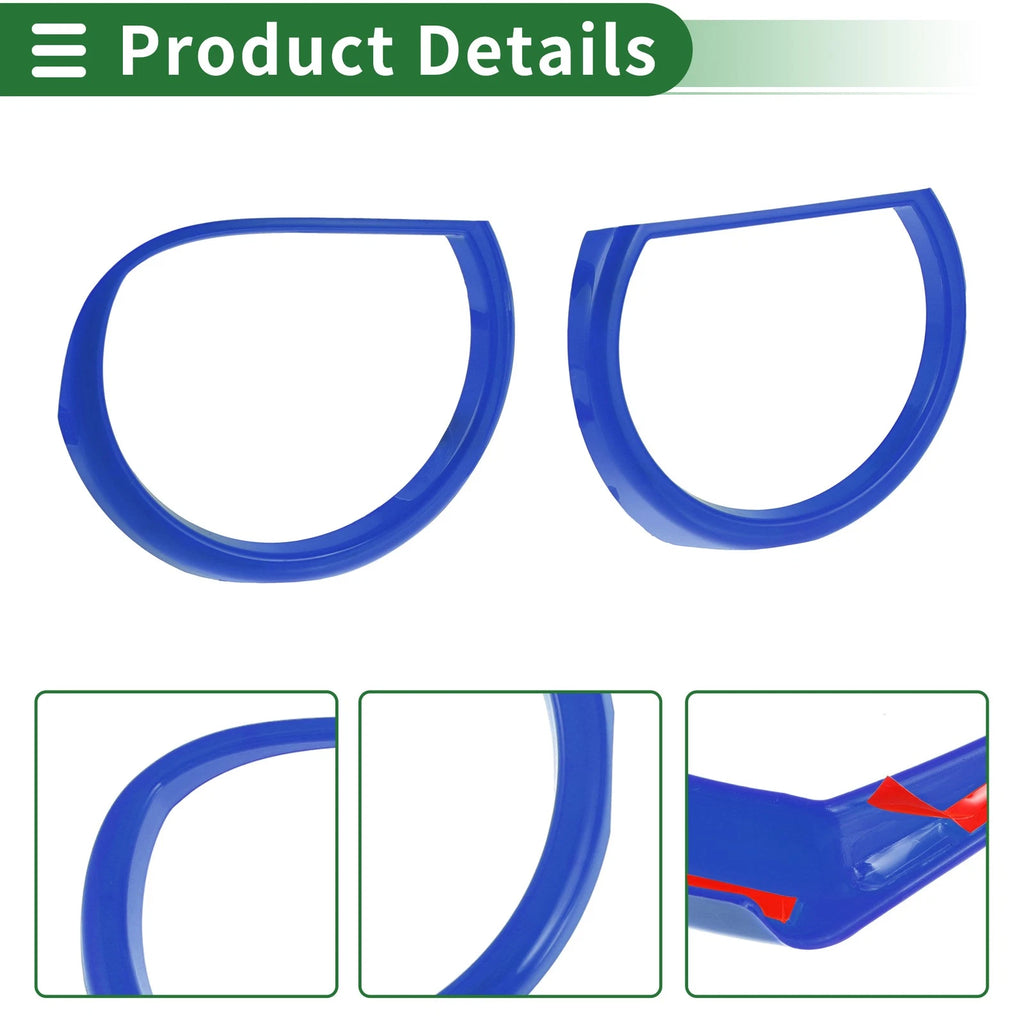 Set of 4 Headlight Trim Bezels for Dodge Challenger (2015–2024) ABS Blue