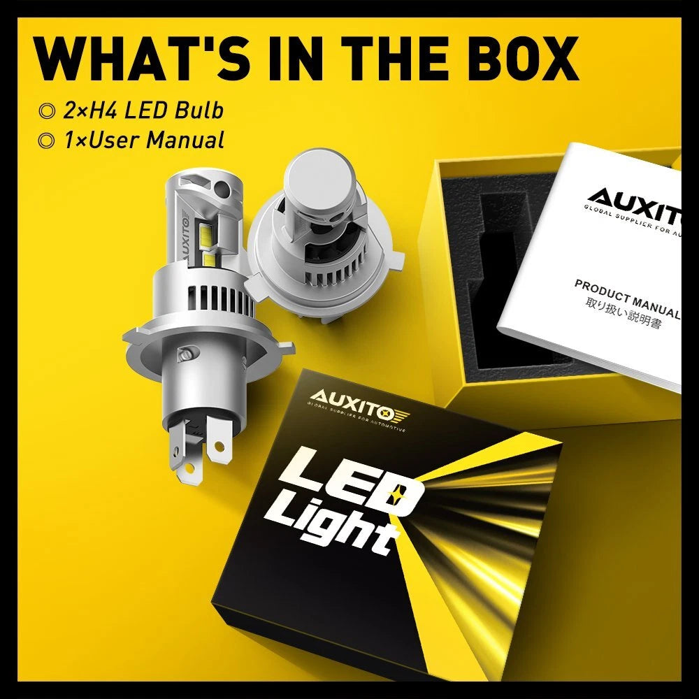 2X LED Headlight Bulbs for H4 9003 HB2 (Replace Halogen)