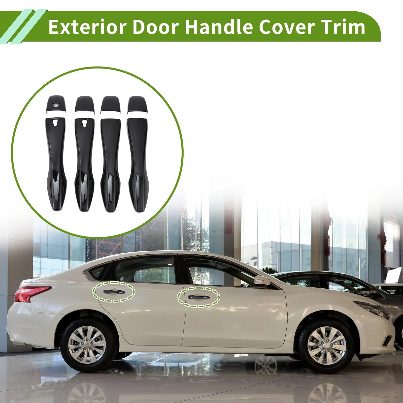 Exterior Door Handle Cover Trim for Nissan Altima (2013–2018) Gloss Black