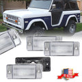 Set of 4 Clear Front Rear Side Marker Lights for Ford Bronco F-Series (1970–1977)