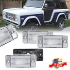 Set of 4 Clear Front Rear Side Marker Lights for Ford Bronco F-Series (1970–1977)