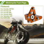 Motorcycle Foot Pegs for Honda CRF50 Footrests - Orange (2004-2023)