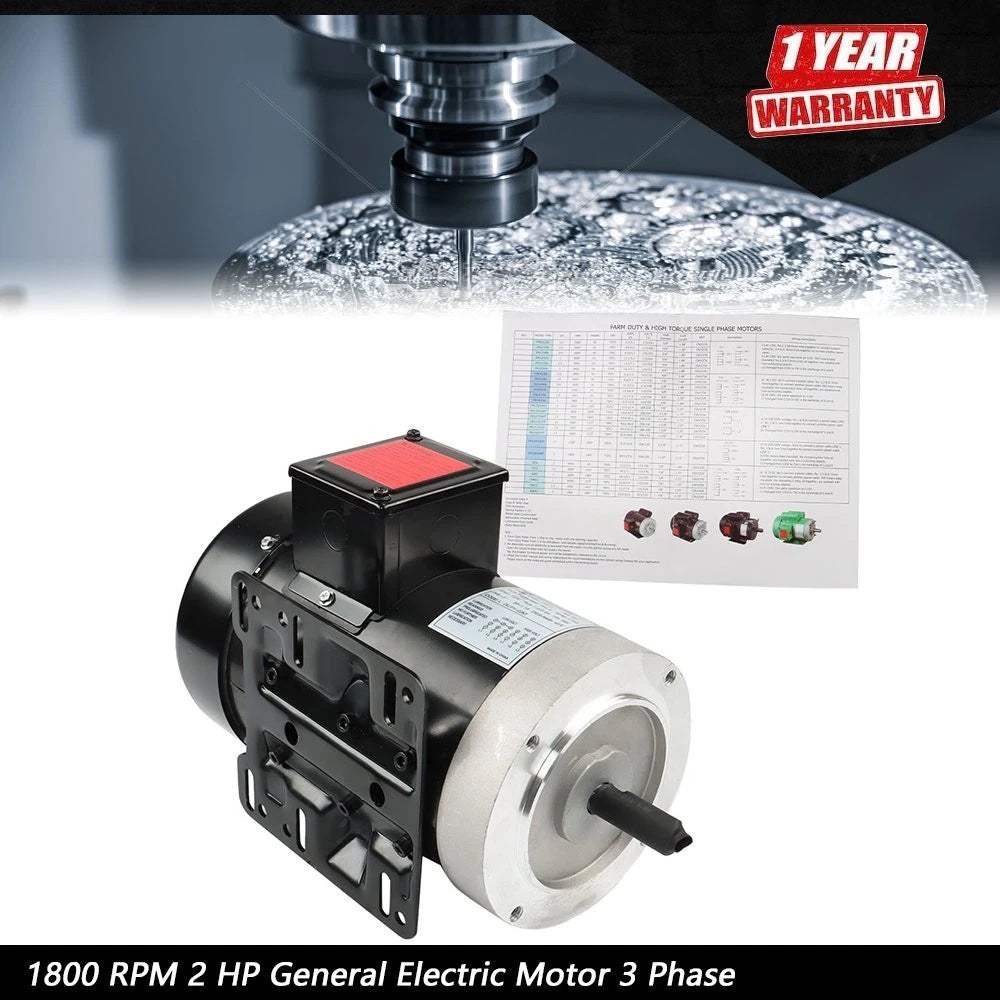 2 HP General Electric Motor for 56C Frame (230/460 Volt)