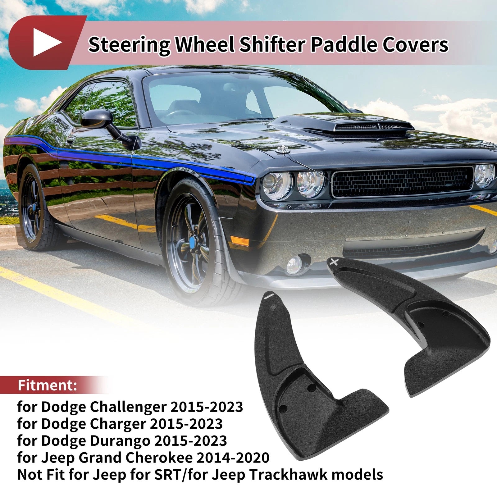 Aluminum Alloy Steering Wheel Shift Paddles for Dodge Challenger (2015–2023)
