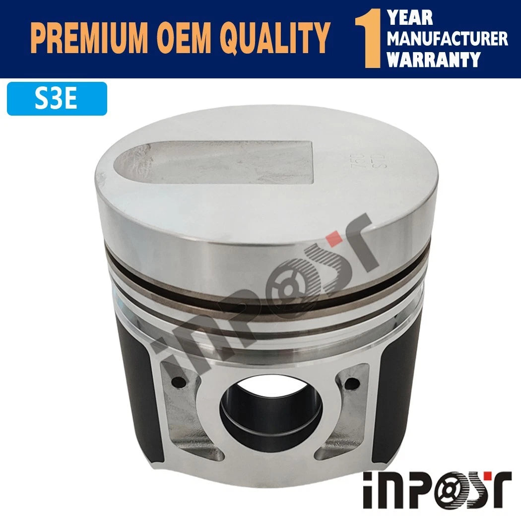 Set of 3 Pistons with Rings for Mitsubishi S3E (WS200A, WS300A)
