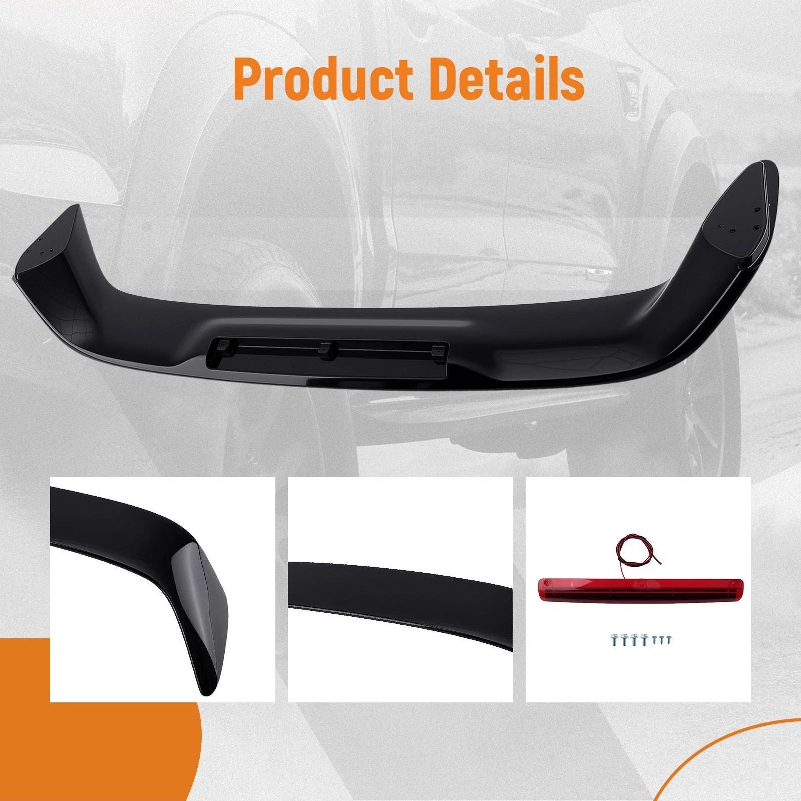Rear Trunk Spoiler for Honda Civic 2Door Coupe (1996–2000) Gloss Black