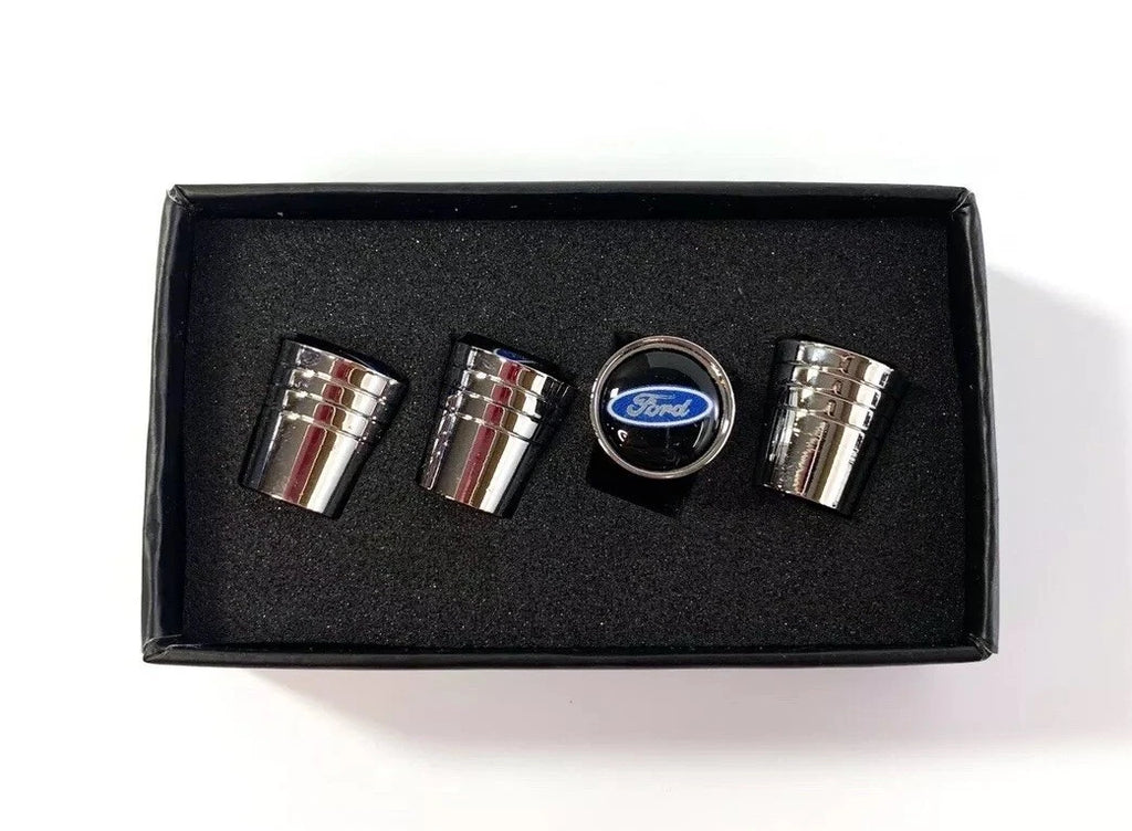 Valve Stem Caps Premium Chrome Tapered Set for Ford (2011–2024)