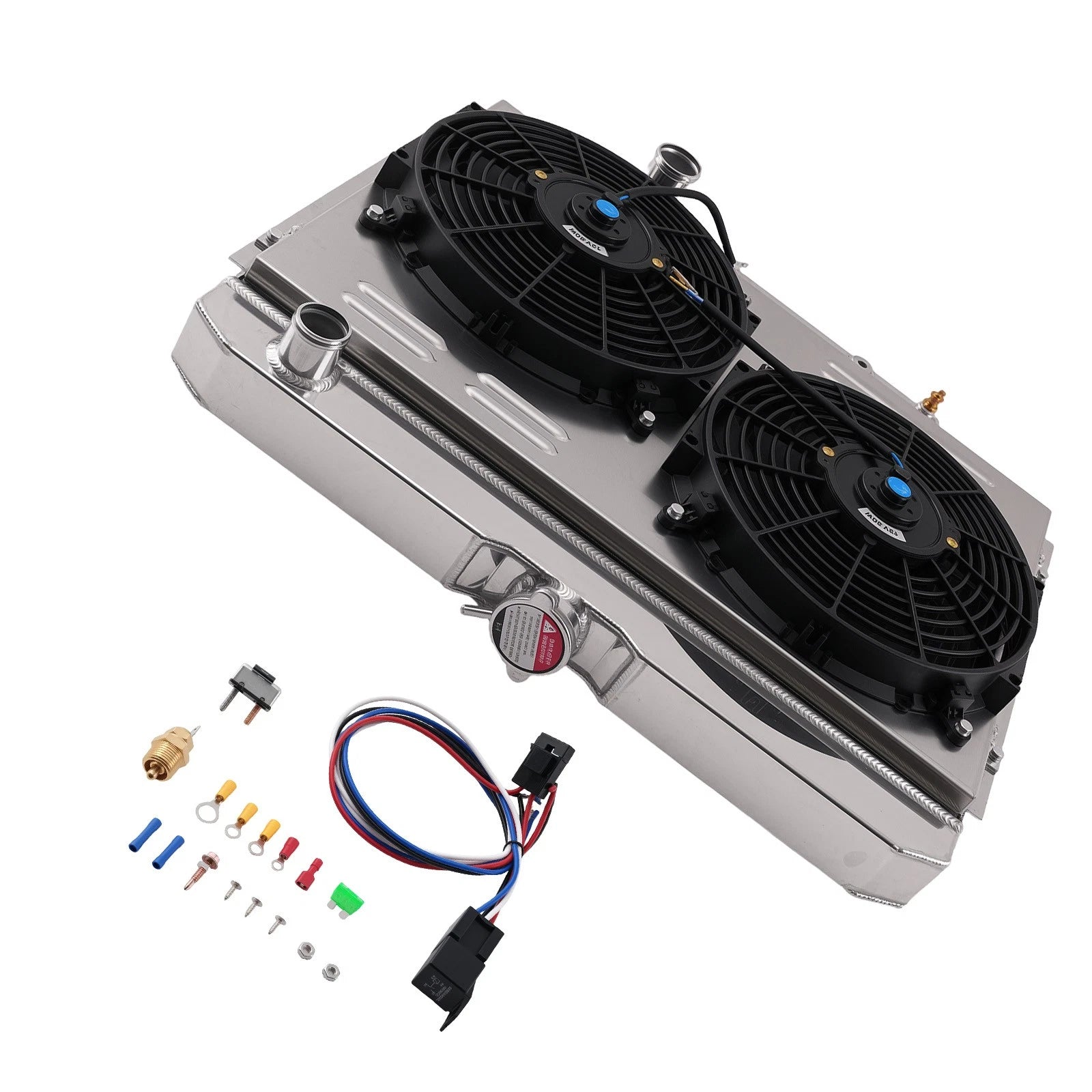Aluminum Radiator Fan Shroud Relay Kit for Ford Mustang V8 (1968–1968)