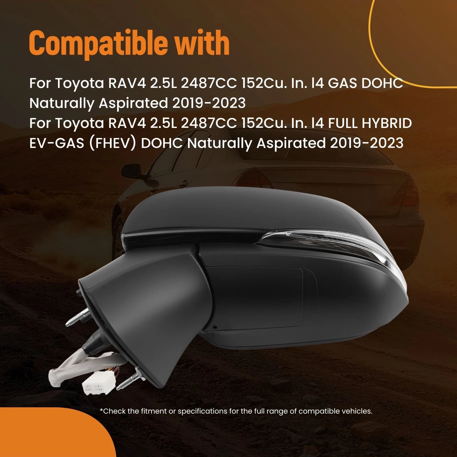 Left Side Mirror for Toyota RAV4 (2019–2023) 8794042E10 Power Heated Black