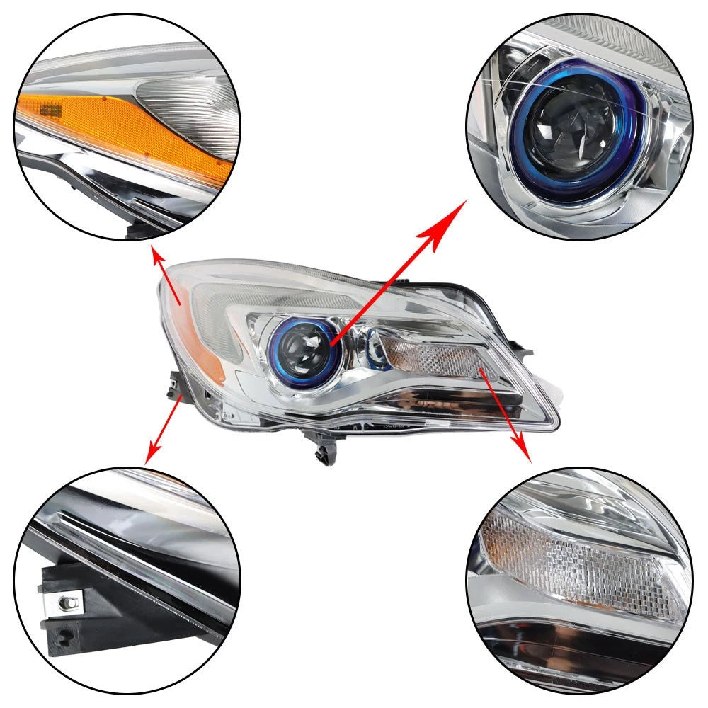 Set of 2 Halogen Headlights for Buick Regal (2014â2017)