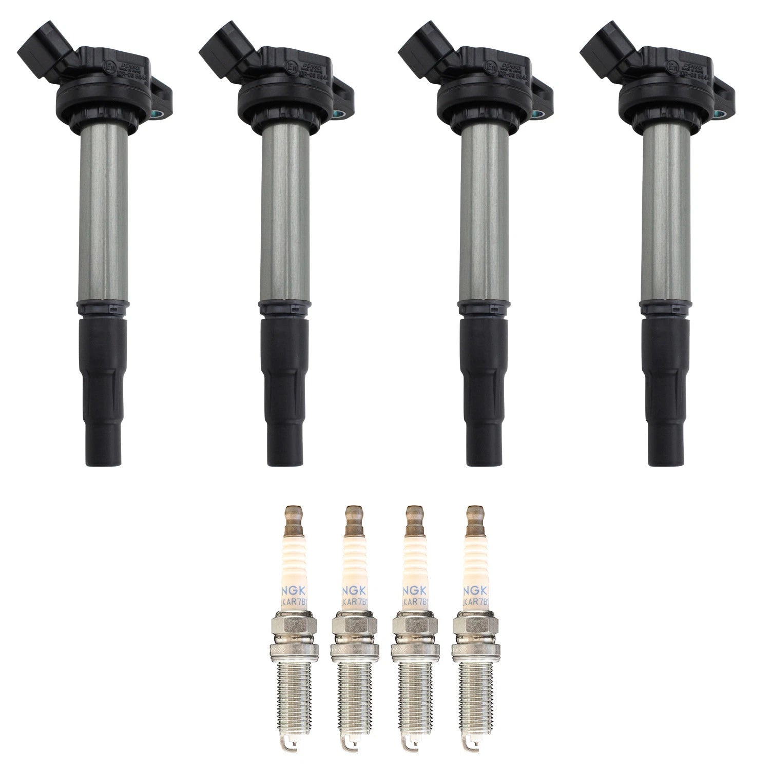 Set of 4 Ignition Coils & NGK Iridium Spark Plugs for Toyota Corolla Prius
