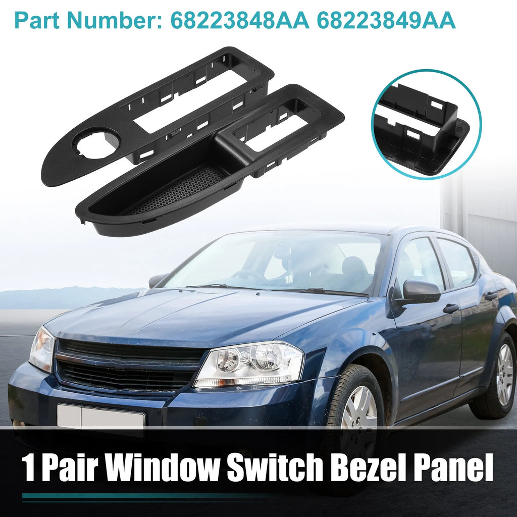 2X Front Left & Right Door Window Switch Bezel for Dodge Avenger (2011–2014)