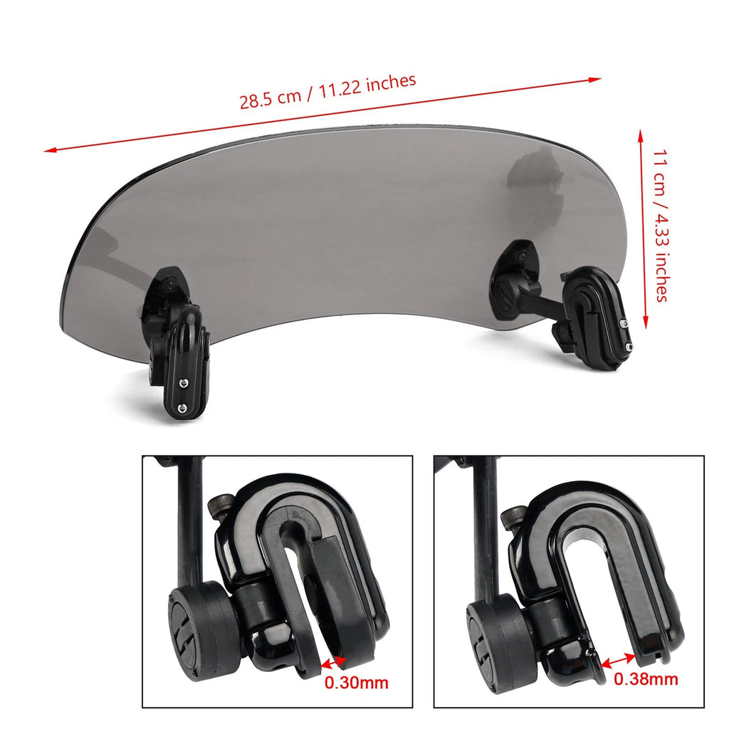 Adjustable Clip On Windshield Extension Spoiler for Motorcycle