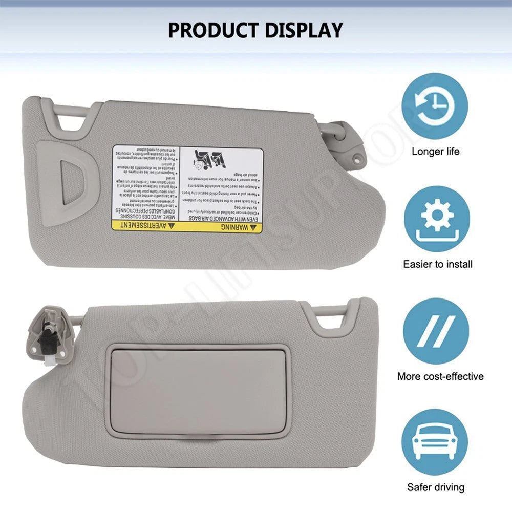 Left Tan Sun Visor with Lamp for Nissan Murano (2006–2008)