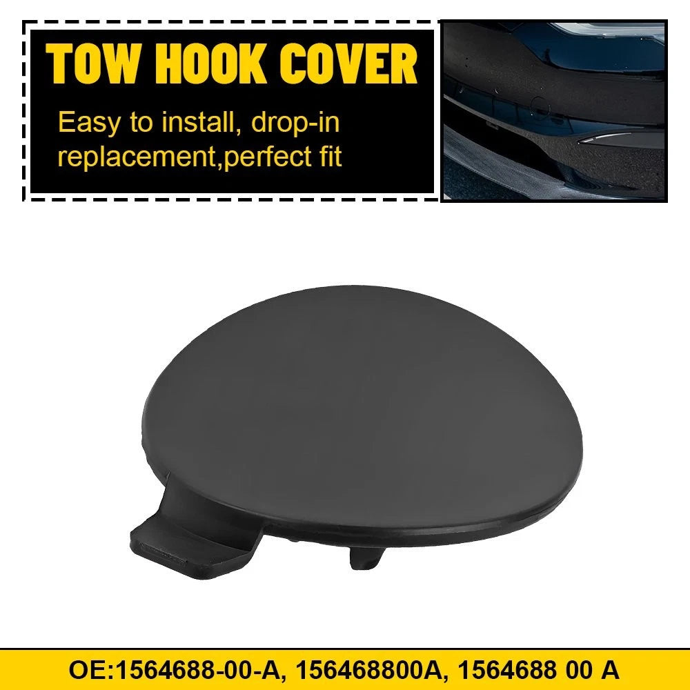 Front Bumper Tow Hook Cover for Tesla Model S (2021–2023) 1564688-00-A Black