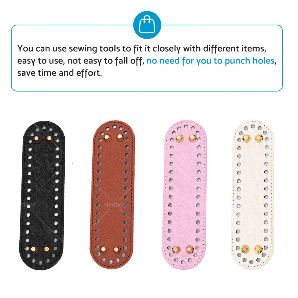 8X PU Leather Bag Bottom Oval for Knitting Crochet Accessories