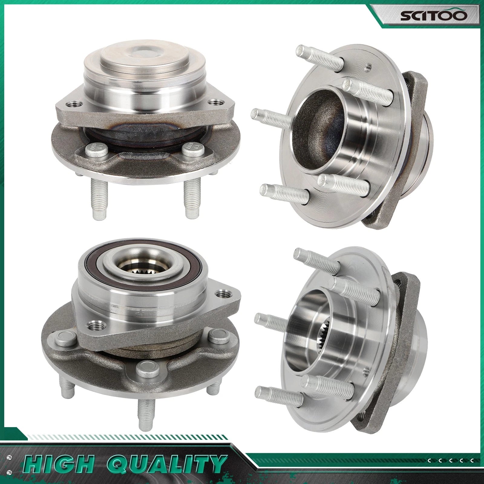 Set of 4 Front Rear Wheel Bearing Hub for Chevrolet Malibu (2016–2019)